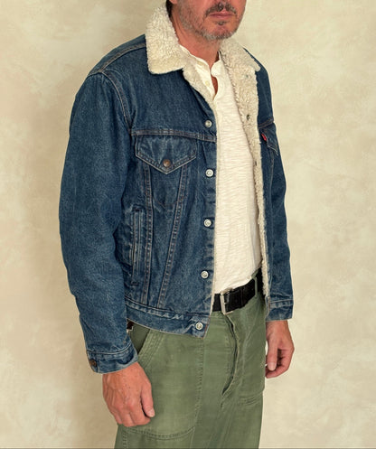 Size 36US/46EU. 4 pockets Vintage Levis fleece-sherpa Jacket Made in USA.-AJ357 Studio