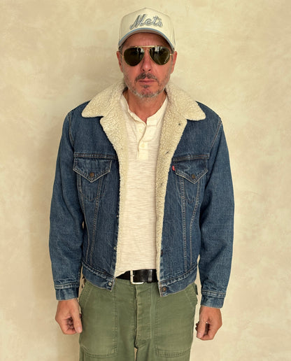Size 44US / 54EU. 2 pockets Vintage Levis fleece-sherpa Jacket Made in USA.-AJ357 Studio