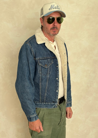 Size 44US / 54EU. 2 pockets Vintage Levis fleece-sherpa Jacket Made in USA.-AJ357 Studio