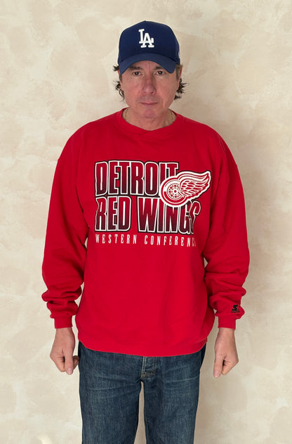Size L Crew Neck Detroit Red Wings Made In USA By Starter-AJ357 Studio