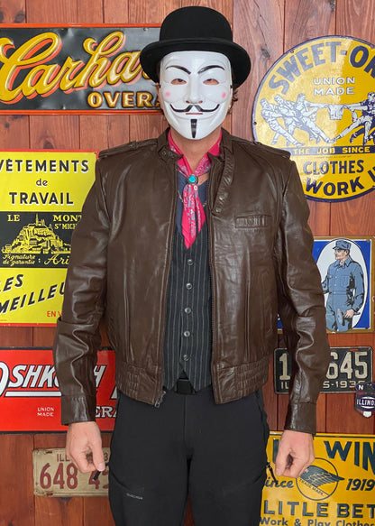Vintage 70s Leather Jacket | Size 42US (52 EU)-AJ357 Studio