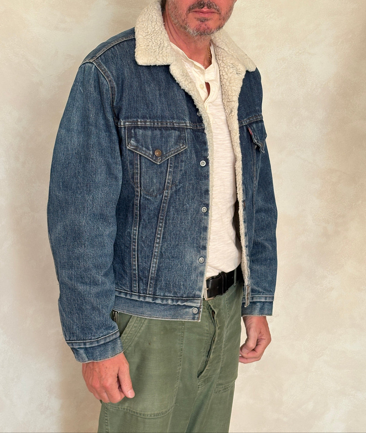 Size 42US / 52EU. 2 pockets Vintage Levis fleece Jacket Made in USA.-AJ357 Studio