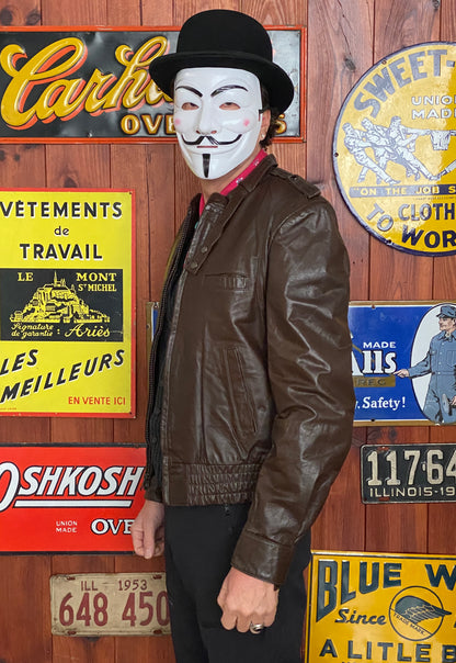 Vintage 70s Leather Jacket | Size 42US (52 EU)-AJ357 Studio
