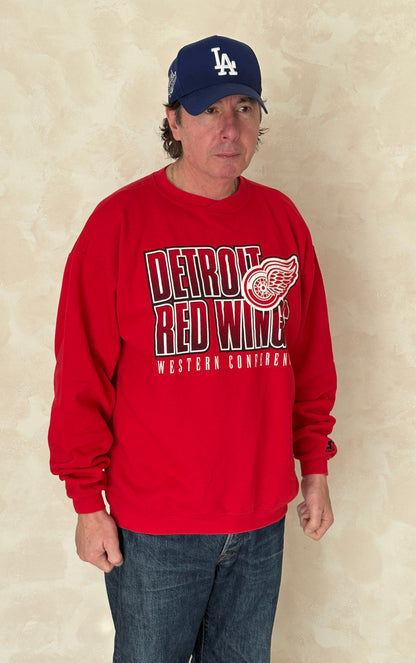 Size L Crew Neck Detroit Red Wings Made In USA By Starter-AJ357 Studio