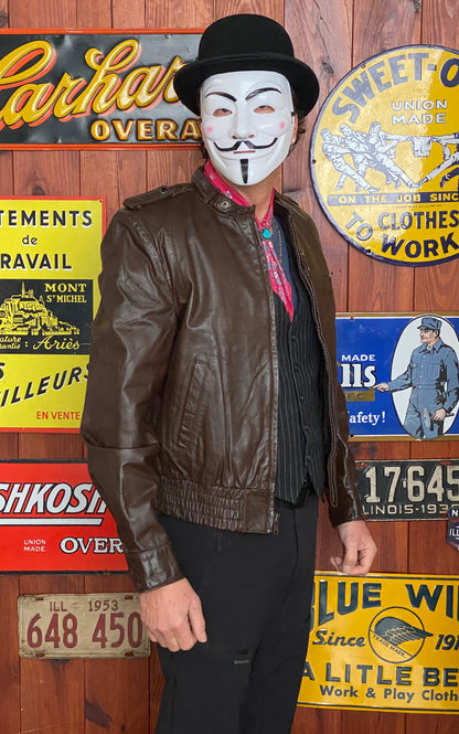 Vintage 70s Leather Jacket | Size 42US (52 EU)-AJ357 Studio