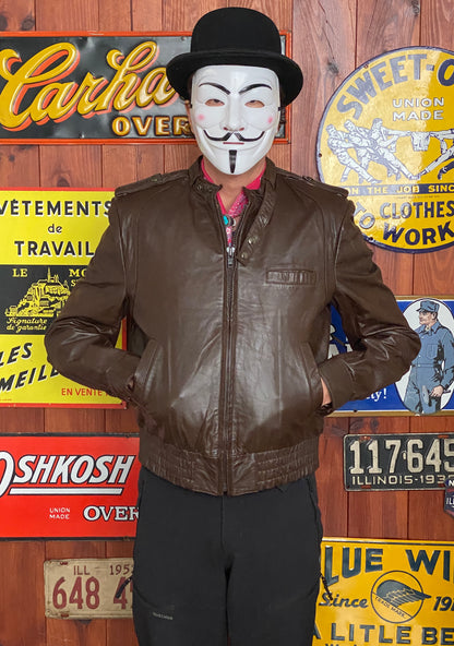 Vintage 70s Leather Jacket | Size 42US (52 EU)-AJ357 Studio