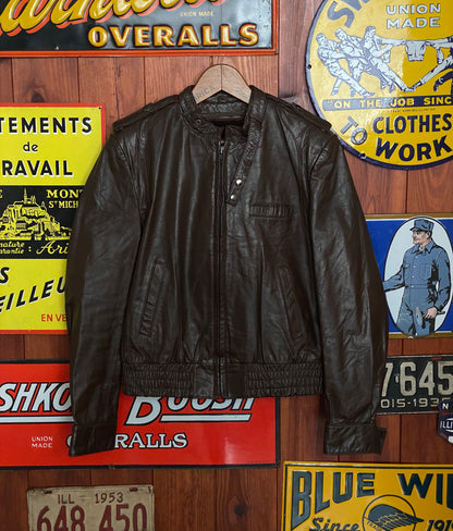 Vintage 70s Leather Jacket | Size 42US (52 EU)-AJ357 Studio