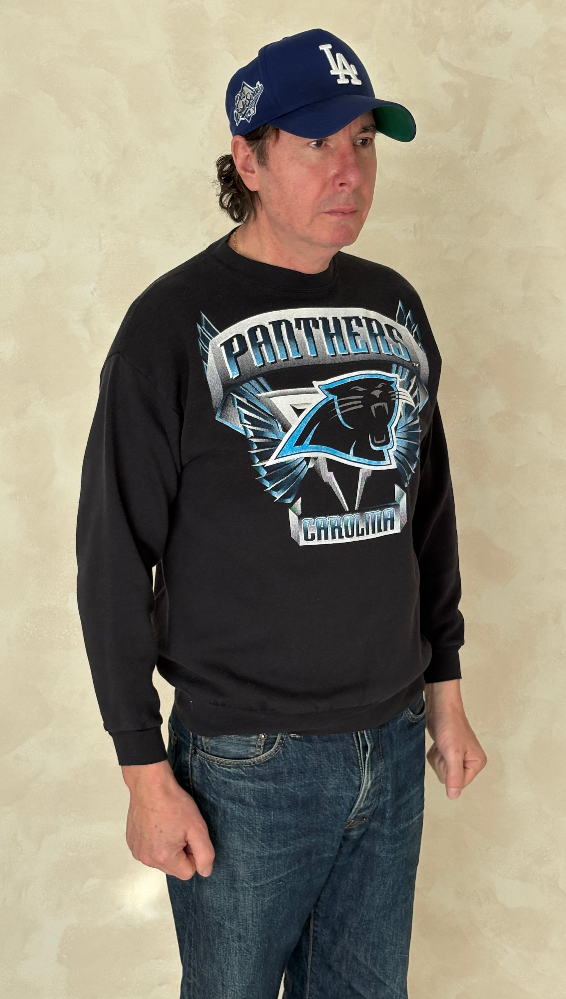 Size L Crew Neck Panthers California Made By Tultex - USA Vintage Bcn