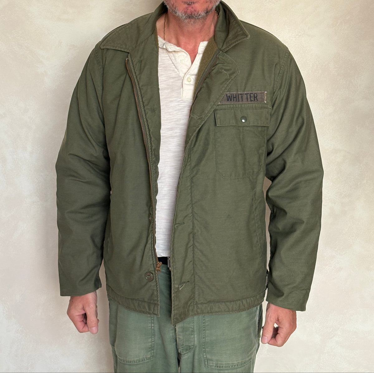 US Navy A-2 Deck Jacket — 1986 Issue, Authentic Military Outerwear. Size Large-AJ357 Studio