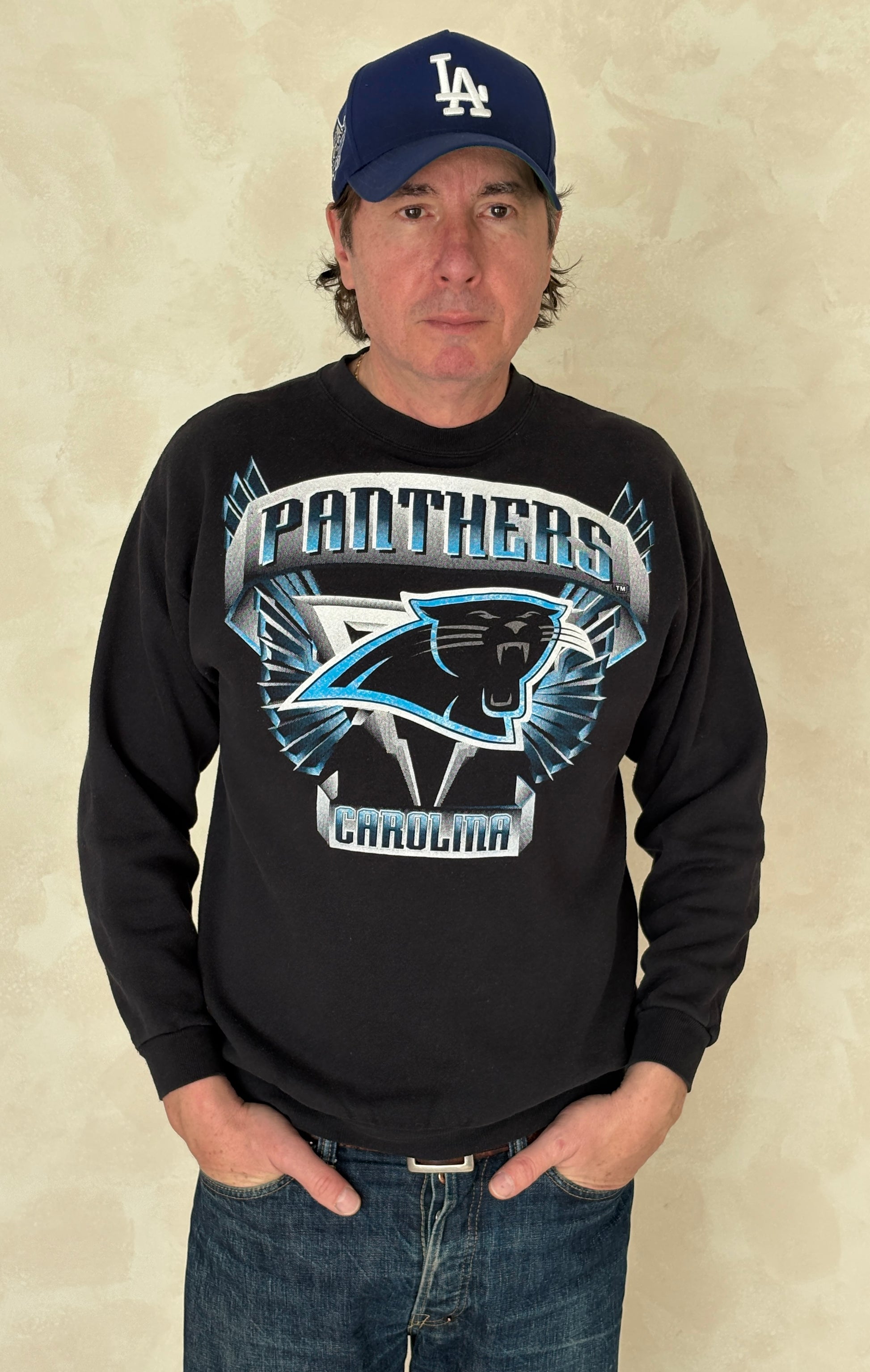 Size L Crew Neck Panthers California Made By Tultex - USA Vintage Bcn