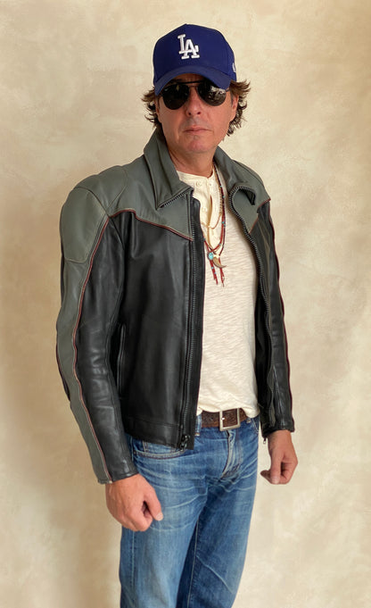 Vintage Spartan by Rocky Leather Motorcycle Jacket - Cafe Racer, Size 44 US (54 EU)-AJ357 Studio