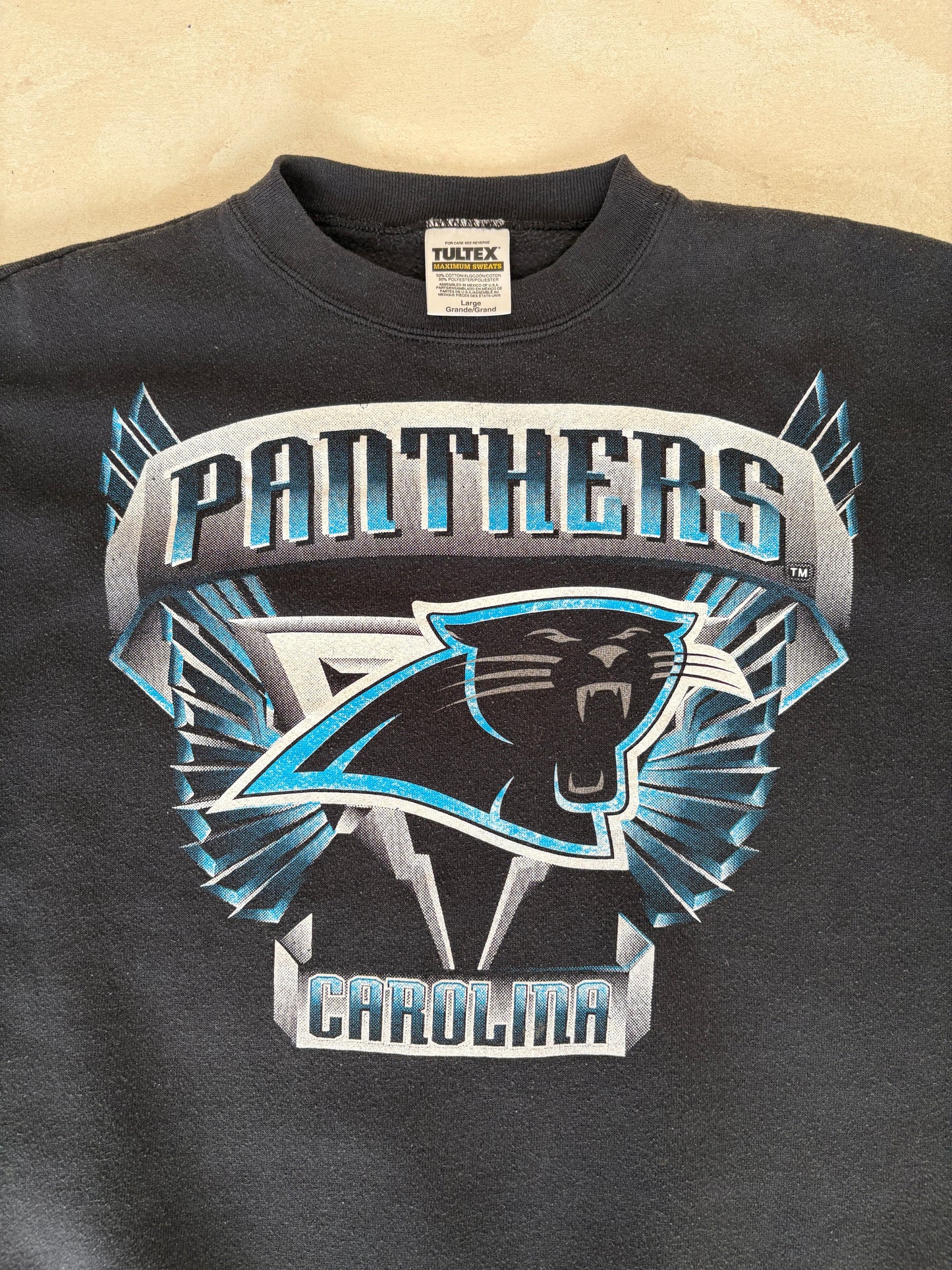 Size L Crew Neck Panthers California Made By Tultex - USA Vintage Bcn