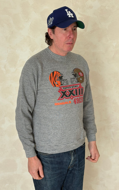 Size L Crew Neck Super Bowl XXIII Bengals vs 49ERS Made In USA By Jerzees-AJ357 Studio
