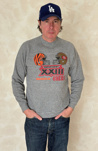 Size L Crew Neck Super Bowl XXIII Bengals vs 49ERS Made In USA By Jerzees-AJ357 Studio
