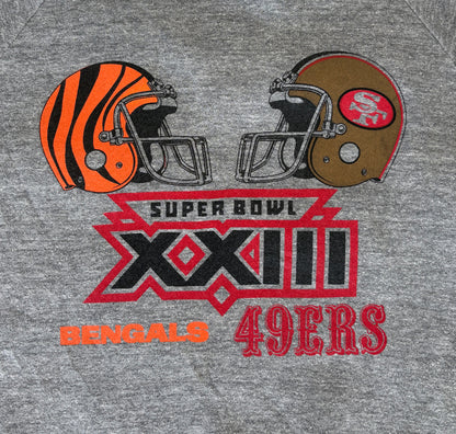 Size L Crew Neck Super Bowl XXIII Bengals vs 49ERS Made In USA By Jerzees-AJ357 Studio
