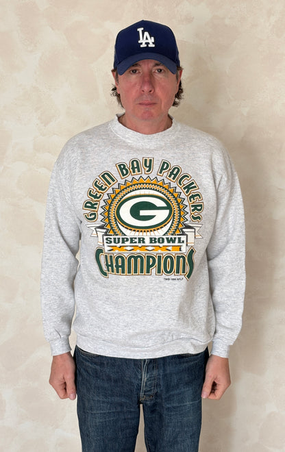 Size L Crew Neck Super Bowl Champions 1996 Green Bay Packers By Logo 7-AJ357 Studio