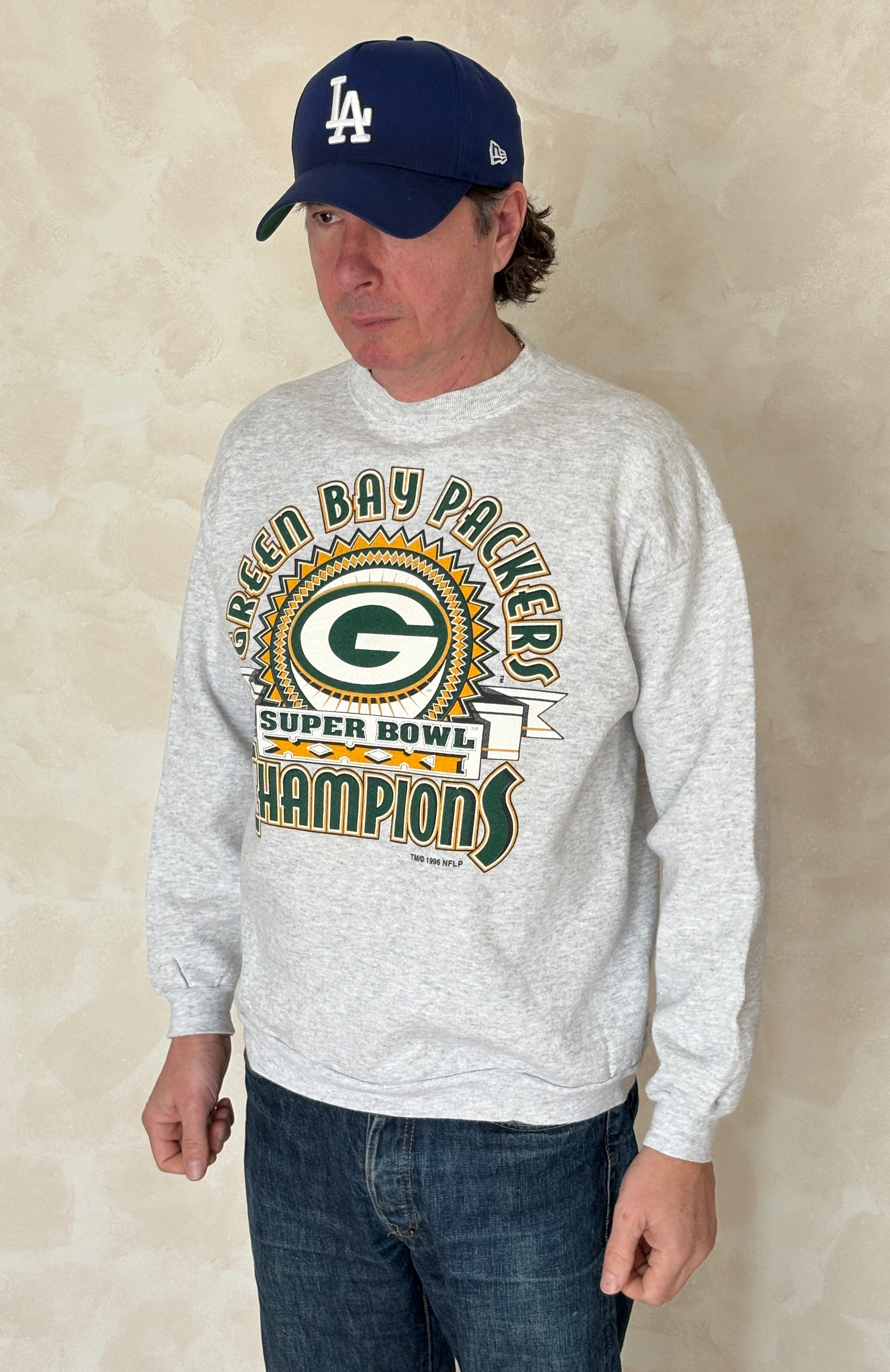 green bay packers sweatshirt, 1996 super bowl champions, vintage logo 7 crewneck, nfl sweatshirt, retro packers sweater,