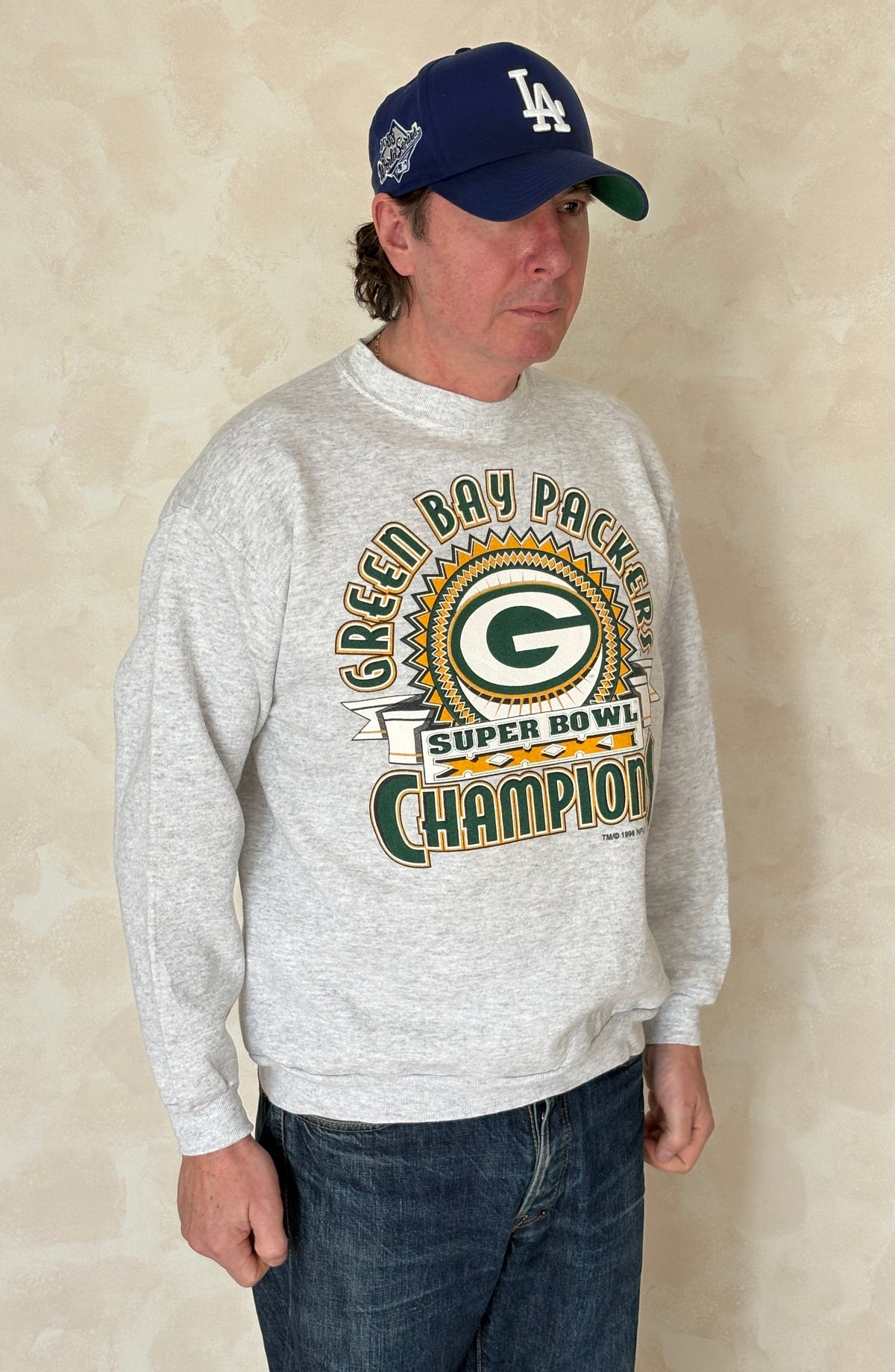 Size L Crew Neck Super Bowl Champions 1996 Green Bay Packers By Logo 7-AJ357 Studio