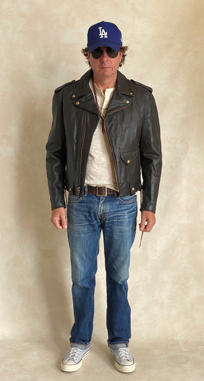 Size 40 USA (50 EU) Vintage New Schott Perfecto leather jacket. Made in USA-AJ357 Studio