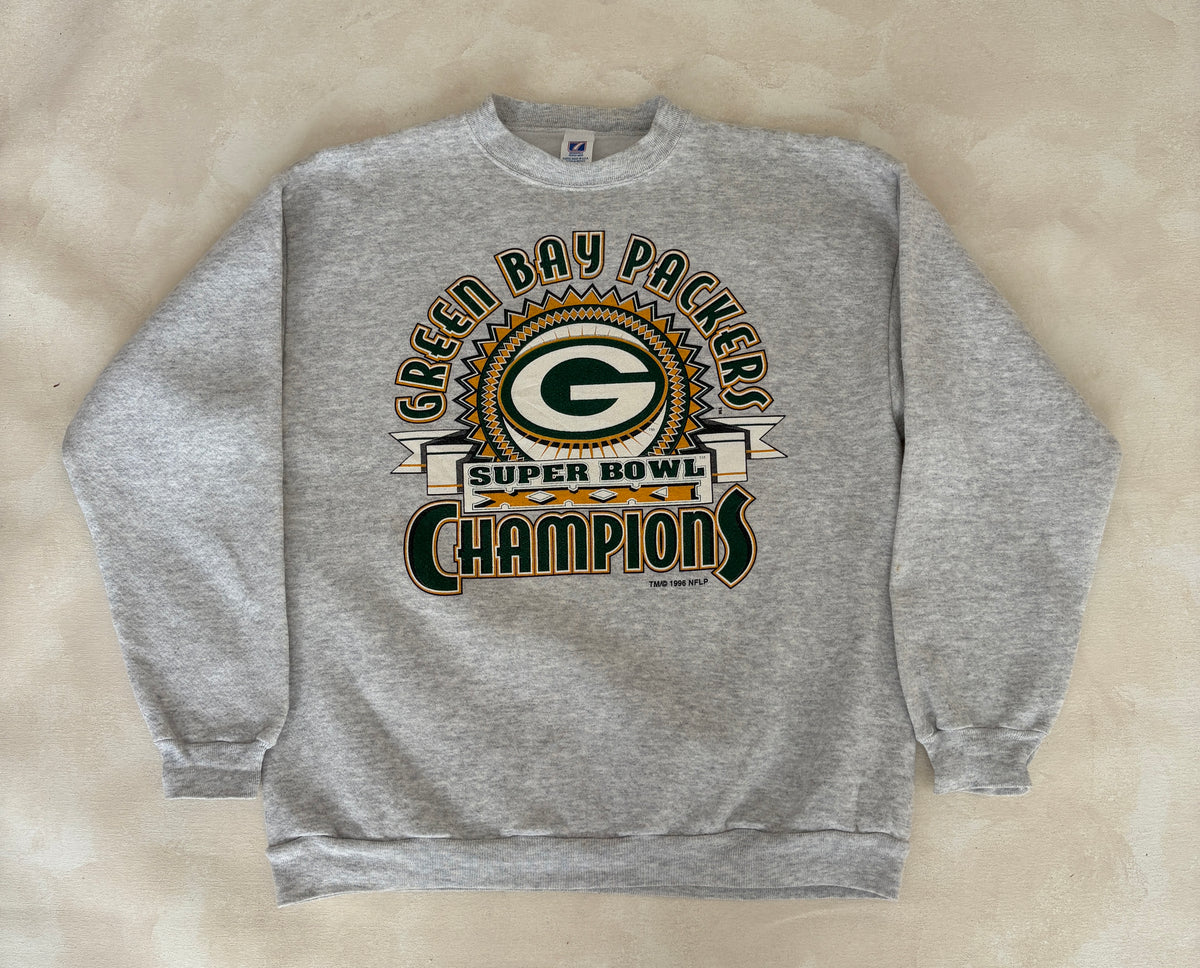Size L Crew Neck Super Bowl Champions 1996 Green Bay Packers By Logo 7-AJ357 Studio