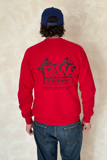 Size L 90s Crew Neck Raceway Made In USA By Jerzees-AJ357 Studio