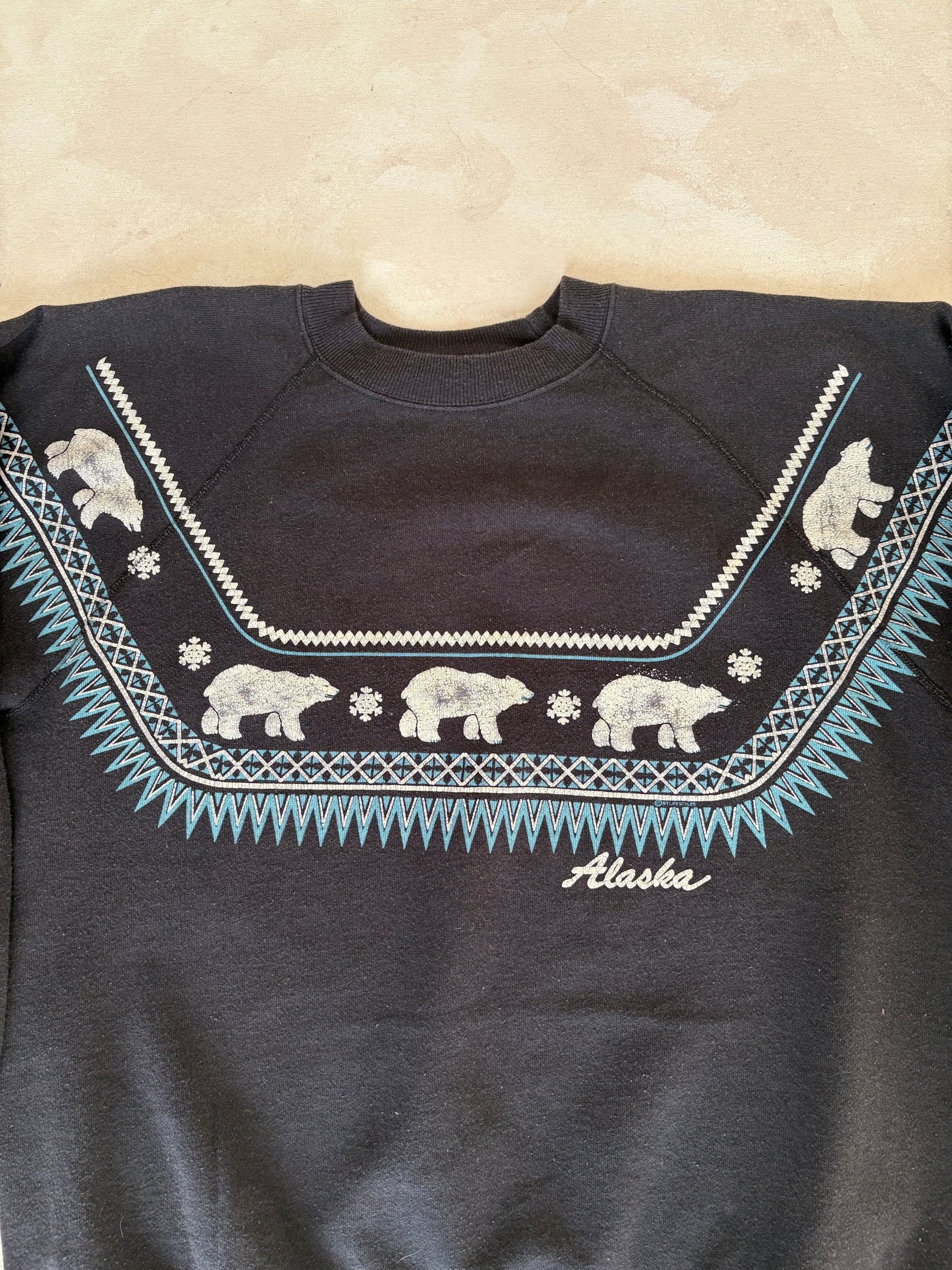 Size XL Crew Neck Alaska Made in USA By Hanes - USA Vintage Bcn