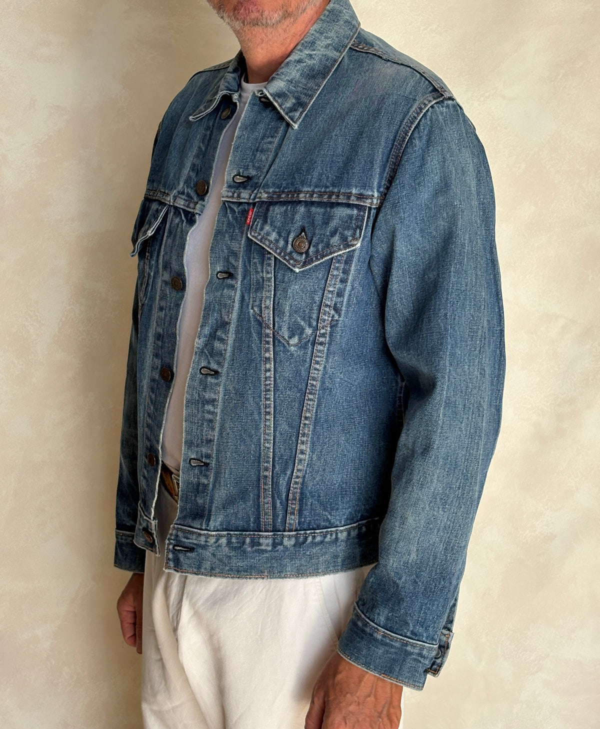 Vintage 70s Levi’s denim jacket – 2 pocket trucker made in USA – size 42 US / 52 EU-AJ357 Studio