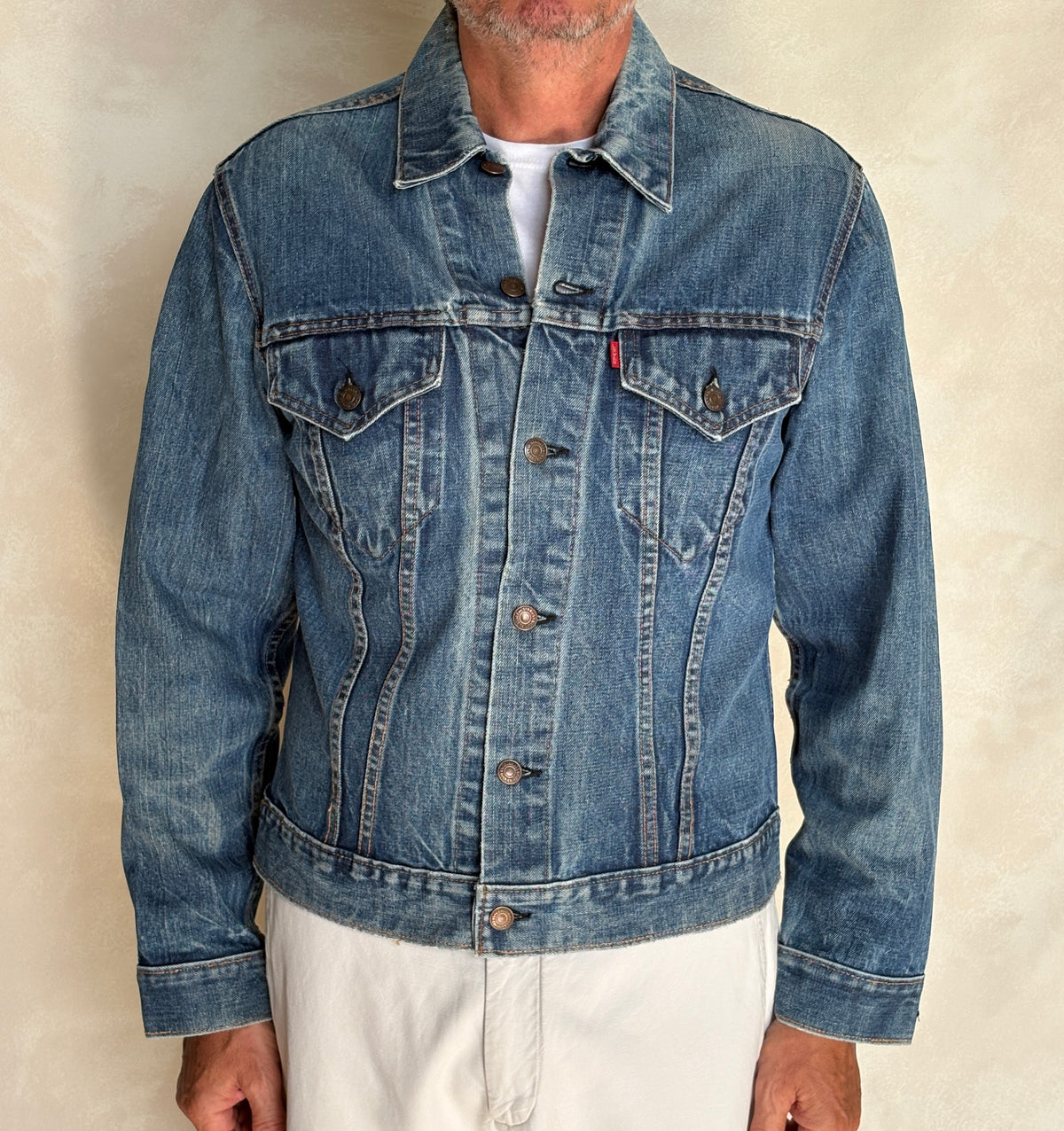 Vintage 70s Levi’s denim jacket – 2 pocket trucker made in USA – size 42 US / 52 EU-AJ357 Studio