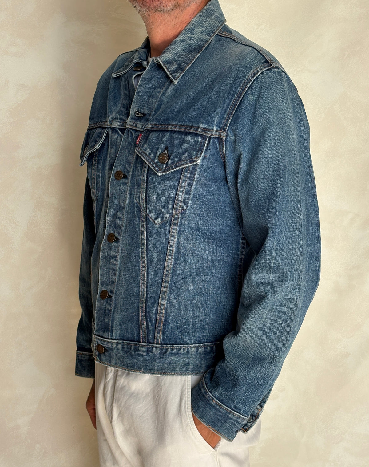 Vintage 70s Levi’s denim jacket – 2 pocket trucker made in USA – size 42 US / 52 EU-AJ357 Studio