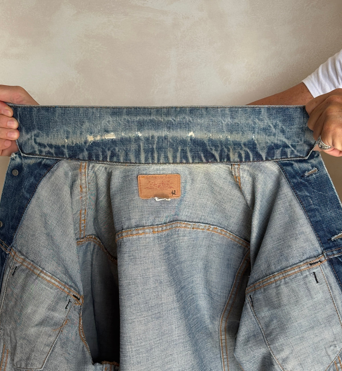 Vintage 70s Levi’s denim jacket – 2 pocket trucker made in USA – size 42 US / 52 EU-AJ357 Studio