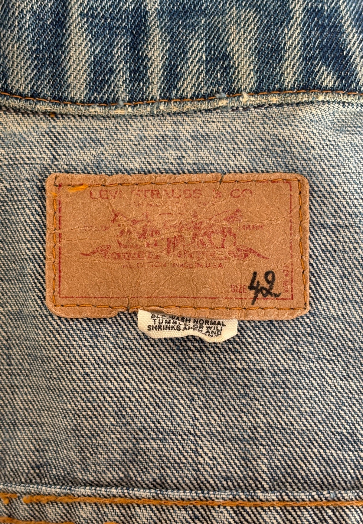Vintage 70s Levi’s denim jacket – 2 pocket trucker made in USA – size 42 US / 52 EU-AJ357 Studio