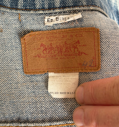 Vintage late 70s Levi’s 70505 denim jacket – 2 pocket trucker made in USA – size 42 us / 52 eu-AJ357 Studio