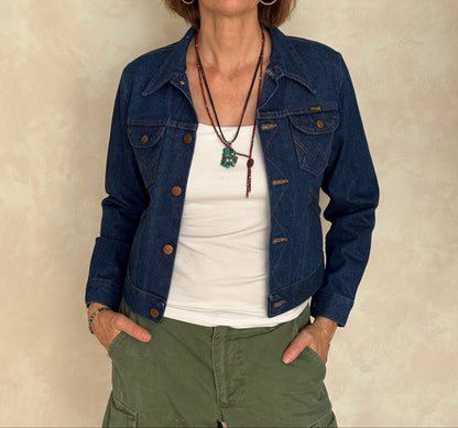 Size 18US . Vintage 70s Wrangler Denim Jacket – 4 Pockets – Made in USA-AJ357 Studio