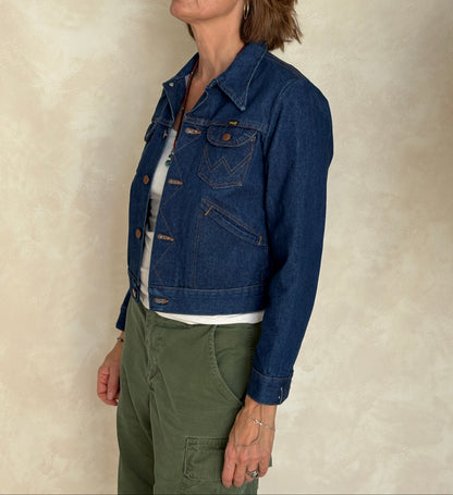 Size 18US . Vintage 70s Wrangler Denim Jacket – 4 Pockets – Made in USA-AJ357 Studio
