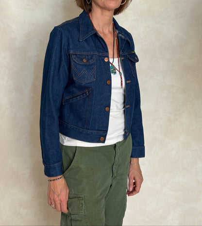 Size 18US . Vintage 70s Wrangler Denim Jacket – 4 Pockets – Made in USA-AJ357 Studio
