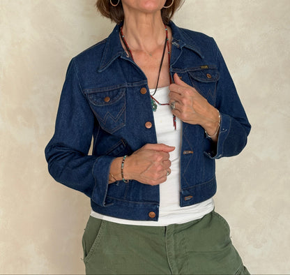 Size 18US . Vintage 70s Wrangler Denim Jacket – 4 Pockets – Made in USA-AJ357 Studio