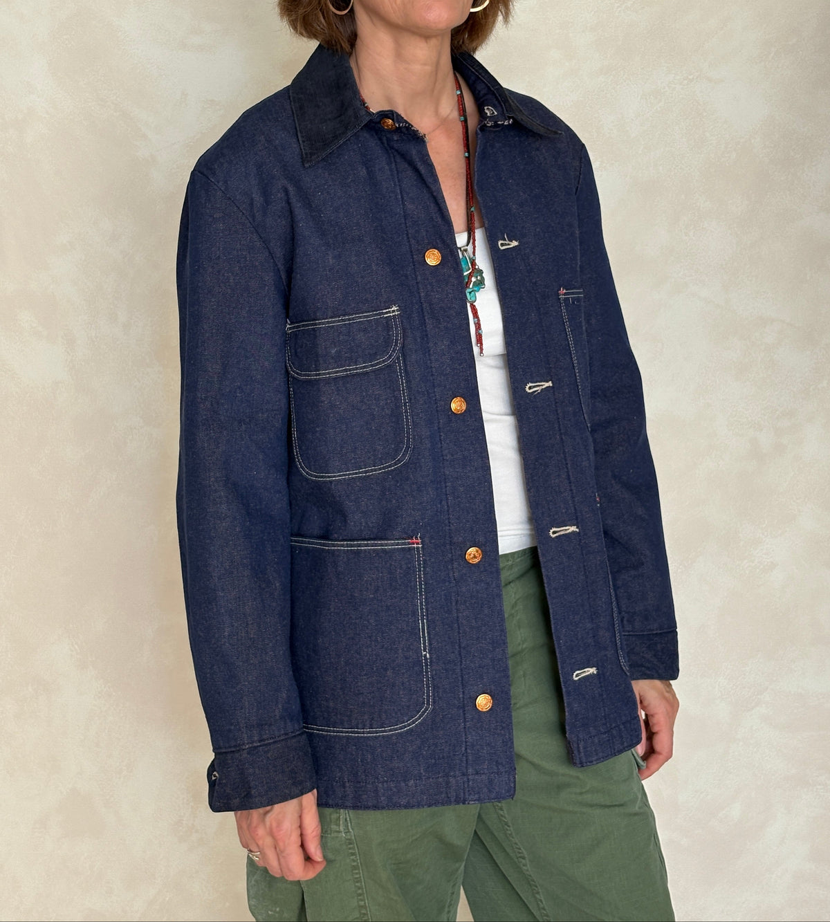 Size 38US / 48EU. Vintage Denim Chore Jacket – Lined-AJ357 Studio