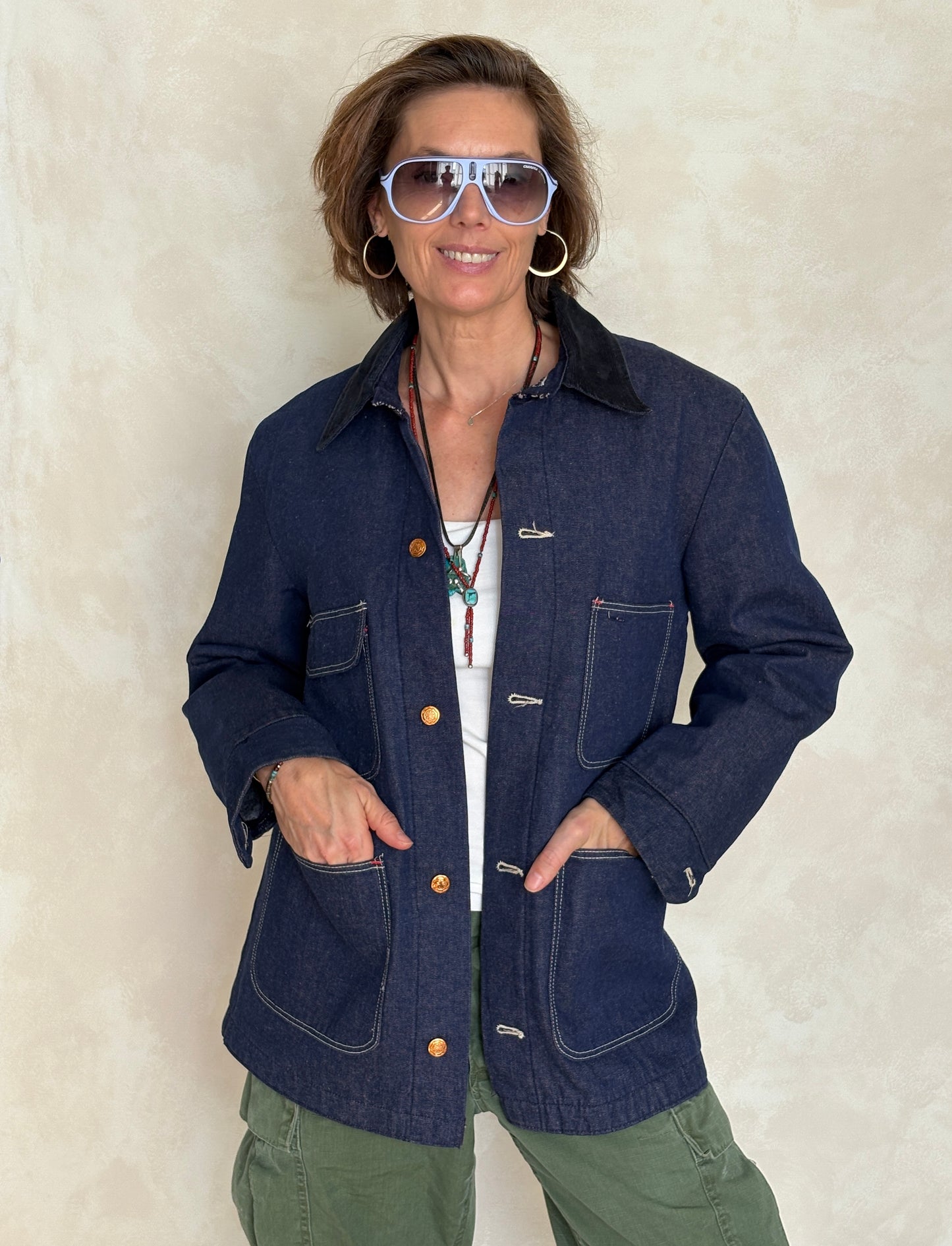 Size 38US / 48EU. Vintage Denim Chore Jacket – Lined-