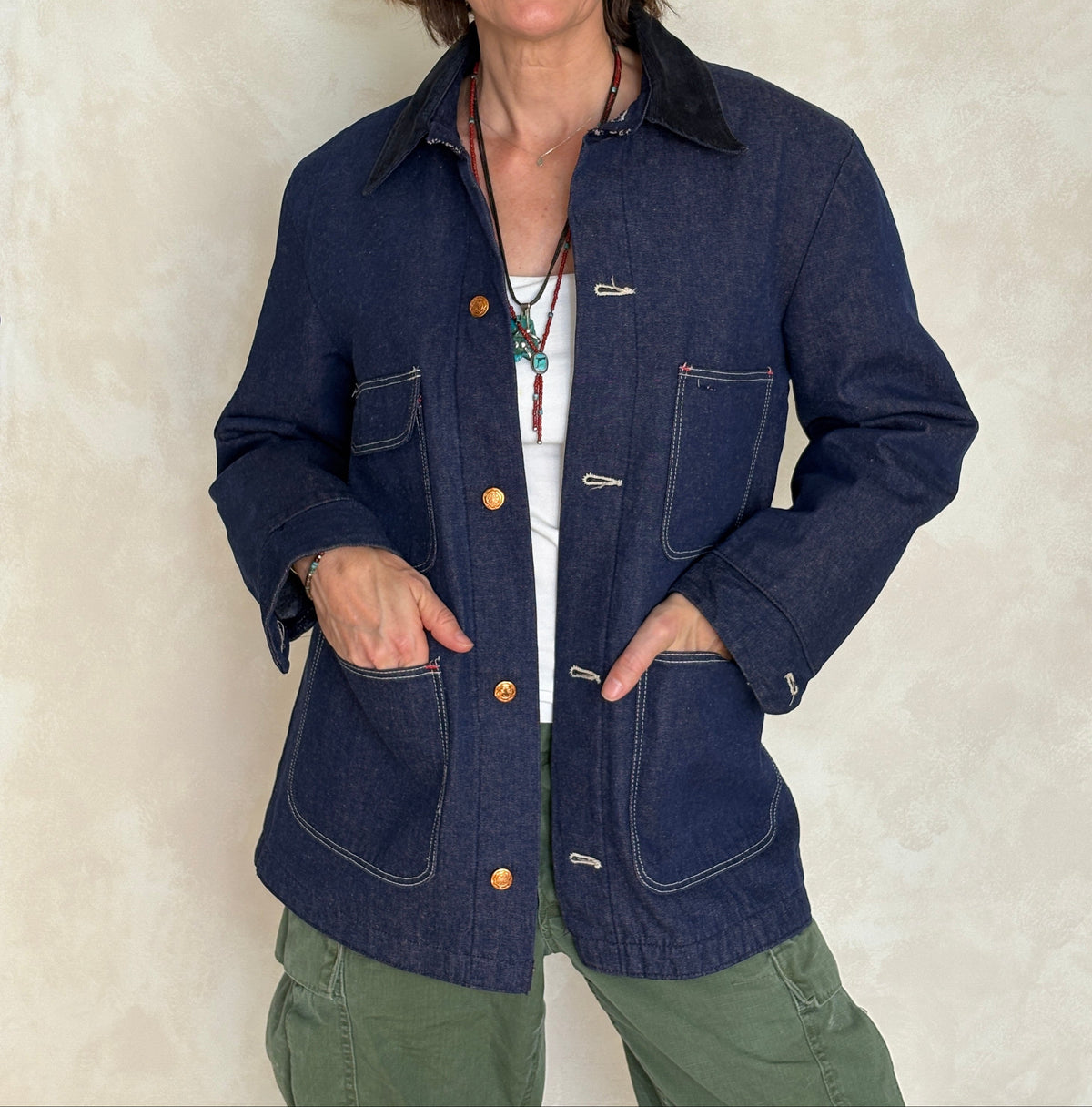Size 38US / 48EU. Vintage Denim Chore Jacket – Lined-AJ357 Studio
