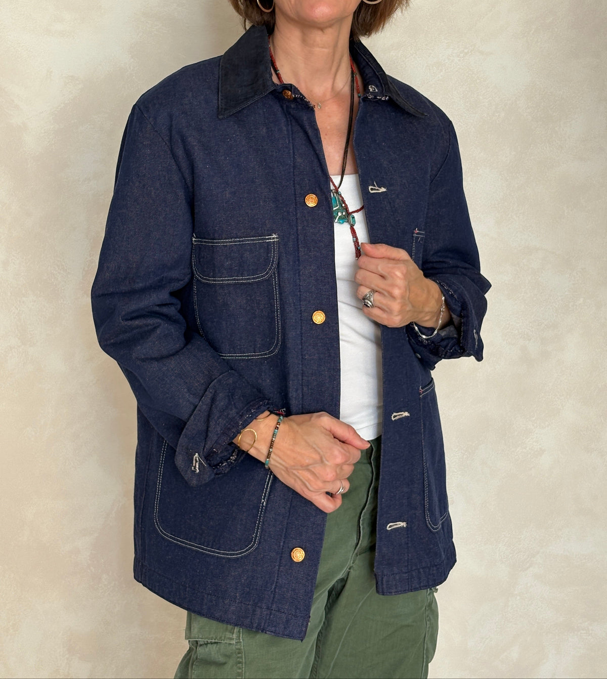 Size 38US / 48EU. Vintage Denim Chore Jacket – Lined-AJ357 Studio