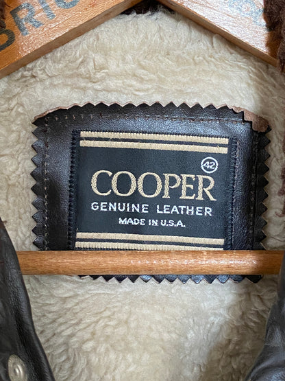 Vintage Flight leather jacket by Cooper – Made in the USA – Size 42 US / 52 EU.-AJ357 Studio