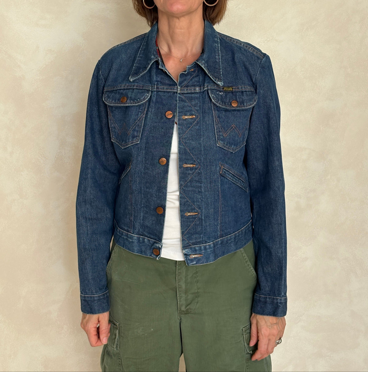 Size 36US . Vintage 70s Wrangler Denim Jacket – 4 Pockets-AJ357 Studio