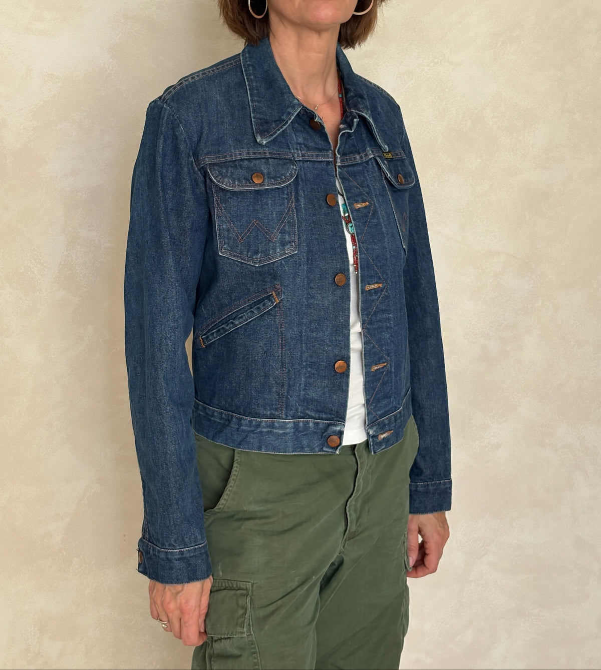 Size 36US . Vintage 70s Wrangler Denim Jacket – 4 Pockets-AJ357 Studio