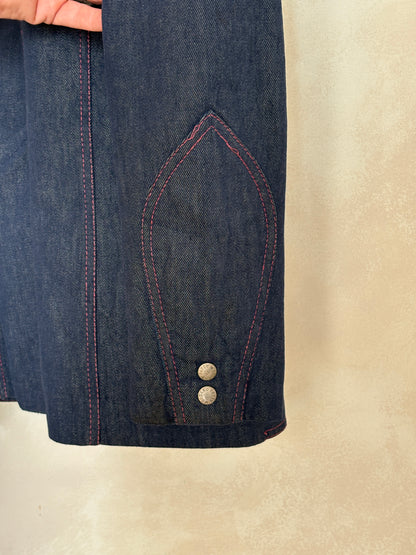 Size 36US .Vintage 1970s Patty Woodard Denim Blazer — Made in California-AJ357 Studio