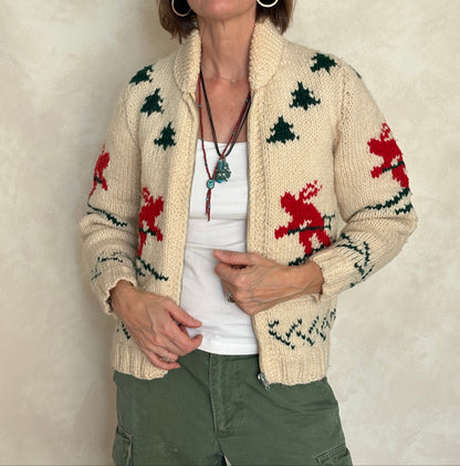 Vintage Hand Knit 100% Wool Cowichan hand made in Canada-AJ357 Studio