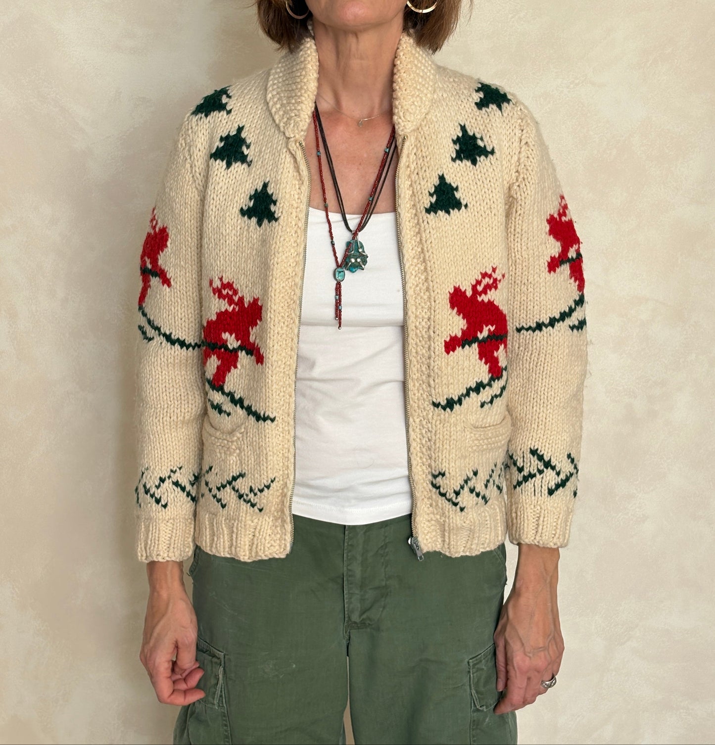 Vintage Hand Knit 100% Wool Cowichan hand made in Canada-AJ357 Studio