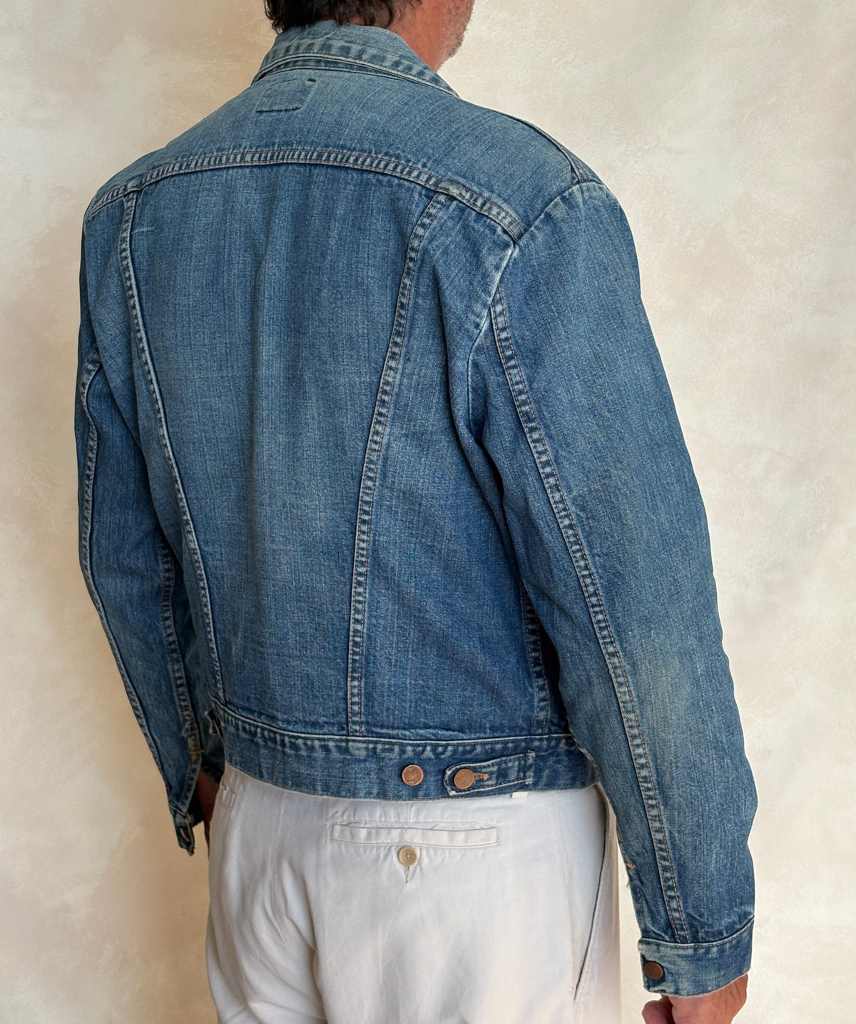 Size 44US / 54 EU Authentic 70s Wrangler denim jacket -4 pockets- Made in the USA-AJ357 Studio