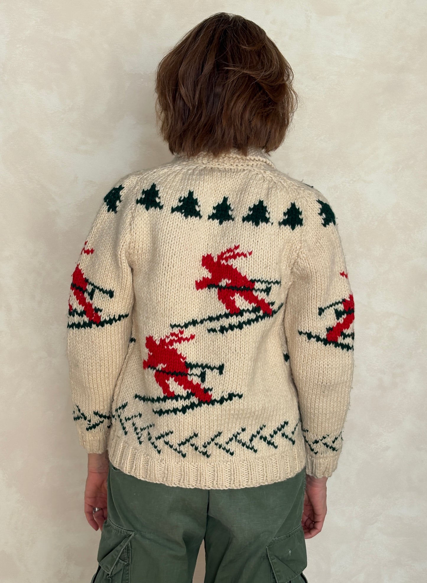 Vintage Hand Knit 100% Wool Cowichan hand made in Canada-AJ357 Studio