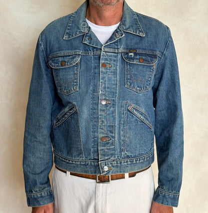 Size 44US / 54 EU Authentic 70s Wrangler denim jacket -4 pockets- Made in the USA-AJ357 Studio