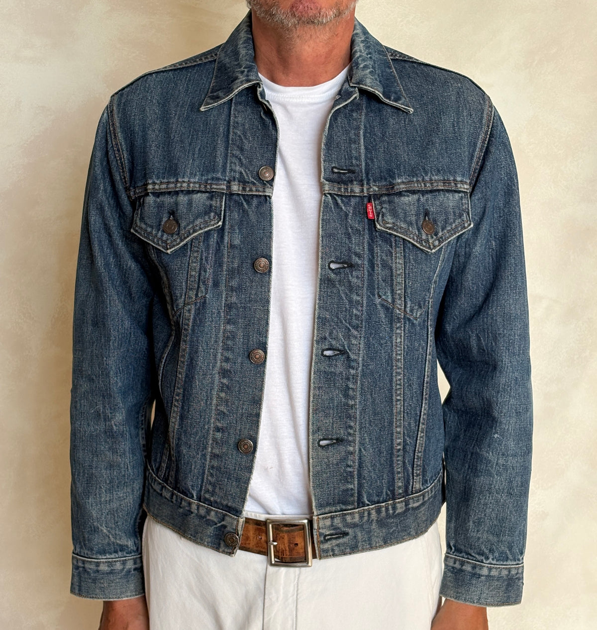 Size 38US / 48EU. Vintage Early 70s 2 pocket Levi’s Denim Jacket 70505 – Single Stitch, Made in USA-AJ357 Studio